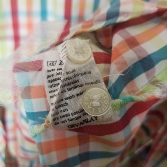 Lacoste button down multicolor gingham si… - Picture 6 of 7
